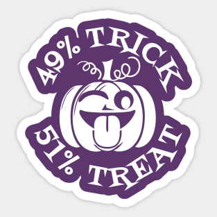 49% Trick, 51% Treat Sticker